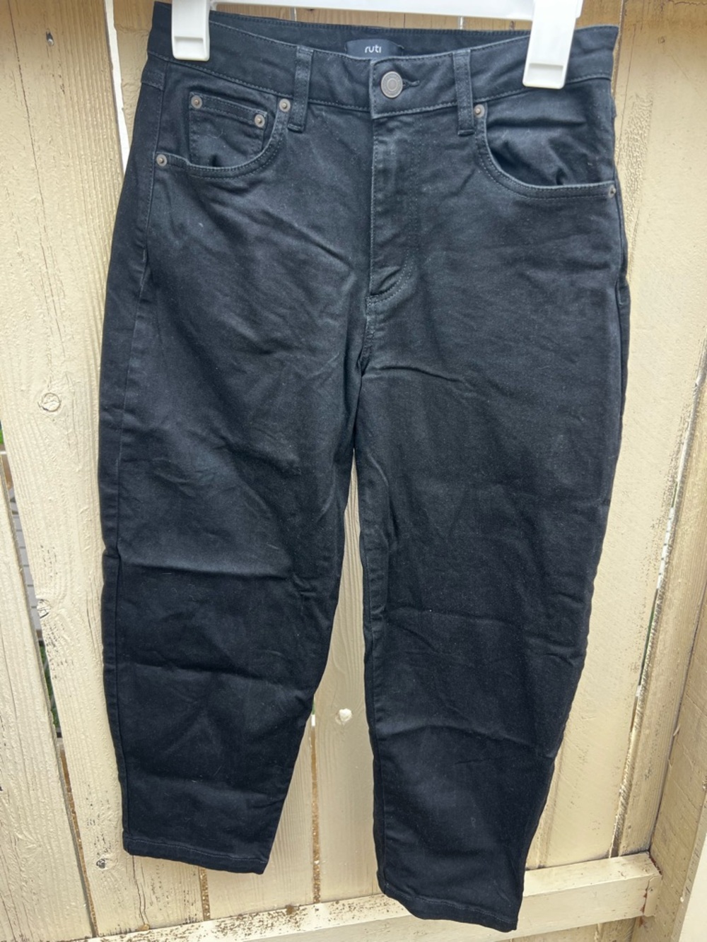 RUTI Black The Barrel Leg Denim Pants Size 4 - Picture 3 of 9